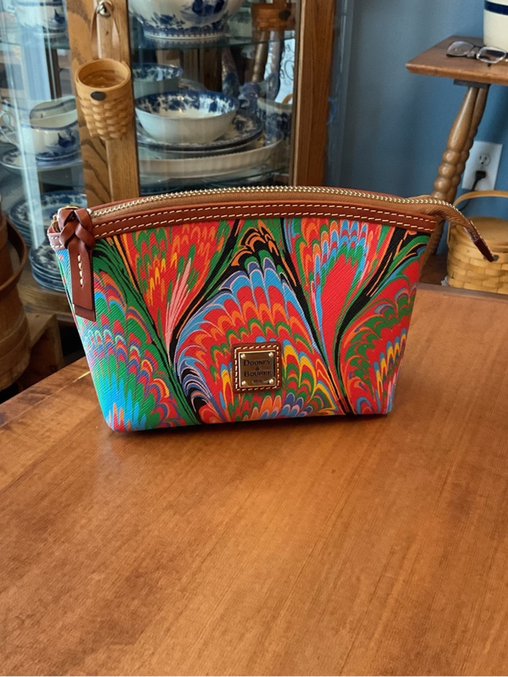 Dooney & Bourke Red Plumes Cosmetic Pouch